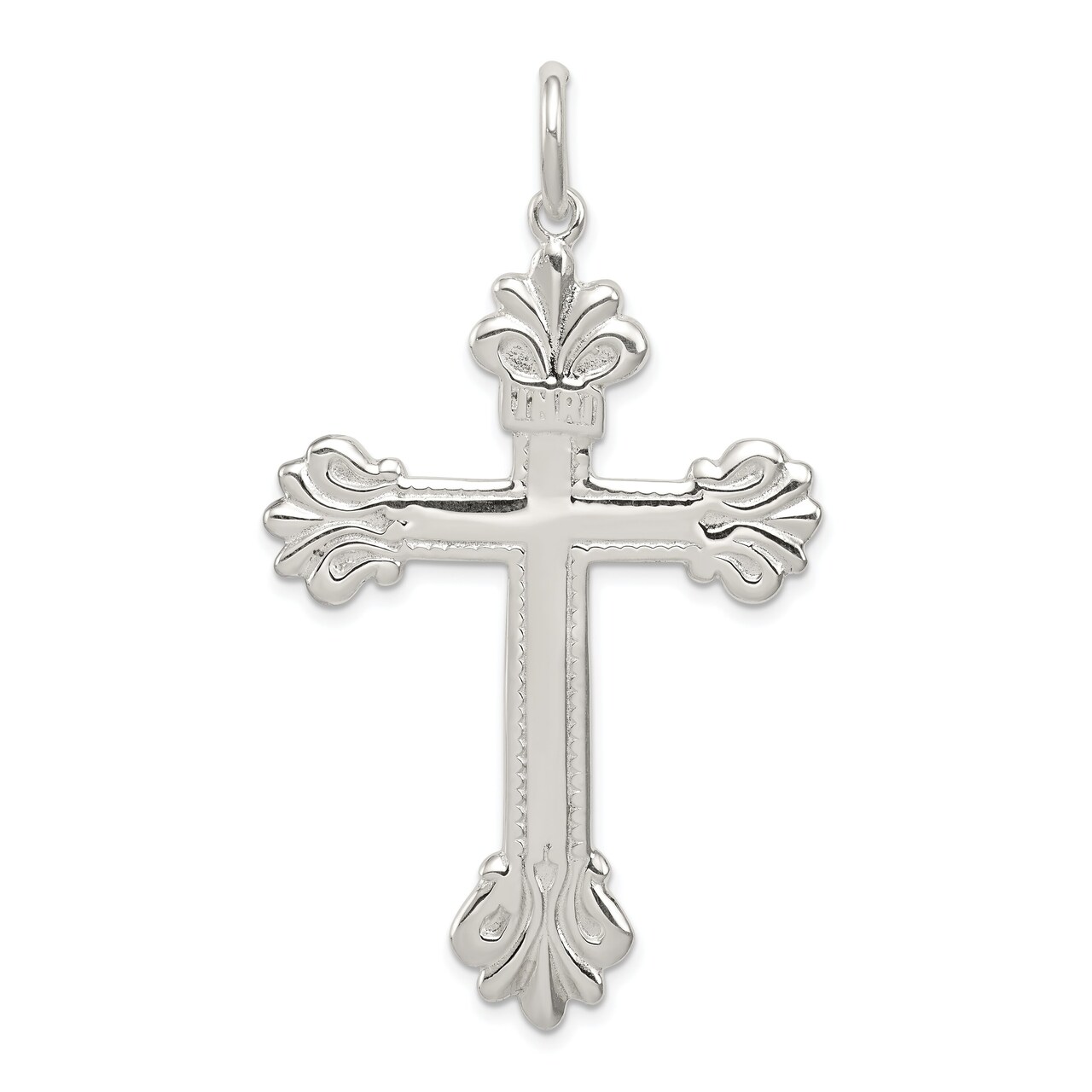 Sterling Silver INRI Cross Charm Religious Jewelry 52mm x 35mm